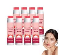 Baume à lèvres teinté pastèque en stick, au doux parfum de pastèque et hydratant pour un soin quotidien | Design 2 en 1 avec gommage exfoliant et masque de nuit | Pour un teint radieux (8 pièces)