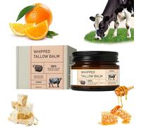 Baume au suif halal Tayyib, baume au suif biologique de bovins nourris à l'herbe, au miel brut, miel de sarrasin pour le visage et le corps, hydratation intense et nourrissante (Agrumes)