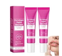 Baume brillant à lèvres aux peptides pro-collagène, baume à lèvres teinté une hydratation réparatrice, bau/me sérum hydratant adoucissant, avec une teinte légère et un brillant non collant (2 PCS)