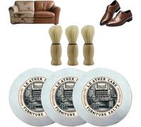Baume D'antan Pour Le Cuir, Baume Recolorant Cuir Rénovateur De Cuir Pour Canapés avec Brosse, Répare Le Cuir Fatigué & Rayé,Ravive La Couleur (3)