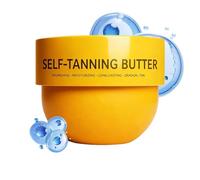 Baume de bronzage hydratant, lotion bronzante légère sans, autobronzant pour le corps 220 ml avec finition lisse, crème nourrissante à l'aloe, rehausseur d'éclat avec style estival,