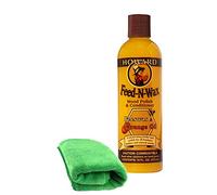 Baume et conditionneur pour bois Howard Feed N Wax 473 ml, cire d'abeille, cire de carnauba, huile d'orange et chiffon