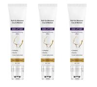 Baume hydratant et nourrissant en roll-on, crème au collagène pour le cou, pour lisser les ridules et améliorer le contour du cou, avec applicateur à bille pour les peaux relâchées.