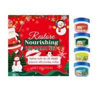 Baume Hydratant Pour Lèvres 4 Pièces Hydratant Pour Noël Léger | Set De Baume Pour Lèvres Sèches Fêtes Pour Et Nuit Hiver Femmes Filles Hommes Nouvel An Saint-Valentin Anniversaire