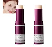 Baume multi-volume au calcium stick, soin anti-rides avec extrait de collagène, baume hydratant et élastique pour visage, yeux & lèvres, soin hydratant polyvalent pour usage quotidien (2pcs)