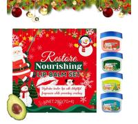 Baume Pour Les Lèvres De Noël 4 Pièces Sans Gras Noël | Set De Baume Pour Lèvres Sèches Fêtes Pour Et Nuit Hiver Femmes Filles Hommes Nouvel An Saint-Valentin Anniversaire