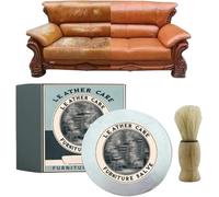 Baume pour meubles avec brosse pour cuir et bois, nourrissant, multi-usages, protège des rayures et prévient les fissures et la décoloration des meubles