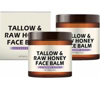 Baume Visage au Suif et au Miel Brut, Soin Hydratant Lissant et Nourrissant, pour une peau naturellement équilibrée, Crème Raffermissante, pour le Visage et le Corps