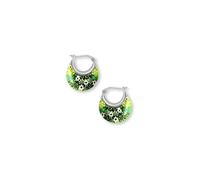 Baumelnde Creolen Für Creolen Gänseblümchen Edelstahl Schmuck Mode Geschenke Schwarze Perlen Ohrringe Damen (B, 2.5x2.5cm)