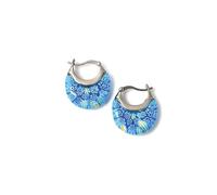 Baumelnde Creolen Für Creolen Gänseblümchen Edelstahl Schmuck Mode Geschenke Schwarze Perlen Ohrringe Damen (BU2, 2.5x2.5cm)