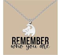 BAUNA Collier avec citation du film « Remember Who You Are » - Cadeau inspirant pour les fans de lion - Cadeau pour les meilleurs amis, Acier inoxydable