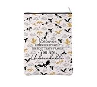 BAUNA Couverture de livre inspirée du Basgiath War College avec inscription « Fourth Wing College » Motif cavalier de dragon BM incassable Multicolore Imprimé Tissu Fermeture éclair Protection de