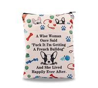 BAUNA Housse de livre avec motif bouledogue français, propriétaire de bouledogue français, cadeau de retraite, pochette étanche à fermeture éclair (Bulldog BM)