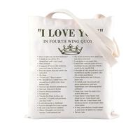 BAUNA Romantasy Booktok Sac fourre-tout réutilisable Fourth Wing Sac d'épicerie Sac à main Dragon Rider, Love You Crown Tote, 32*37CM