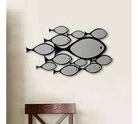 Baupor Design Unique sur Le thème du Poisson en métal Miroir Mural, Miroir décoratif pour réception Salon, environnements, et Bureau Murale Moderne Art Works, 41 x 78 cm