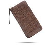 Baur Portefeuille pour femme en cuir lavé extra doux | Portefeuille au look usé avec protection RFID | Grand portefeuille avec de nombreux compartiments pour cartes | Fermeture éclair intégrale