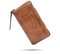 Baur Portefeuille pour femme en cuir lavé extra doux | Portefeuille au look usé avec protection RFID | Grand portefeuille avec de nombreux compartiments pour cartes | Fermeture éclair intégrale