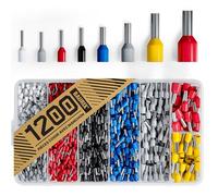 BAURIX® Embouts de cablage 1200 pièces - Cosse a Sertir triés selon DIN - [0,5-10 mm²] - Set d'embout cable electrique isolants professionnels - Connecteur électrique