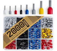 BAURIX® Embouts de cablage 2000 pièces - Cosse a Sertir triés selon DIN - [0,5-10 mm²] - Set d'embout cable electrique isolants professionnels - Connecteur électrique