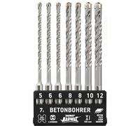 BAURIX® Jeu de forêt métal SDS Plus [7 pièces] - Foret Metal NARWAL® - Percer le béton sans effort - Set de forets metaux professionnel 5,6,8,10,12 mm - Longueur 160mm - Foret metal cobalt