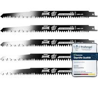 BAURIX® Lames de Scie Sabre 240 mm 5 Pièces - Bois Frais, 5 TPI | Pour élaguer branches et couper racines fraîches. Acier CRV robuste, compatibles Bosch, Makita et Co.