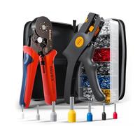 BAURIX® Pince à sertir hexagonale avec 2000 embouts de câble Set I Pince à embouts de câble auto-réglable [Pour 0,25-6mm²]