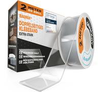 BAURIX® Ruban Adhésif Double Face 2 m - Nano, Extra Fort, Transparent