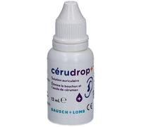 Bausch & Lomb Solution auriculaire Cerudrop+ Élimine bouchons de cérumen 12 ml