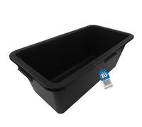 BAUSTER® Bac à mortier en plastique noir robuste pour chantier, jardin, rénovation, incassable et résistant au gel, rectangulaire