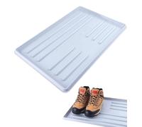 Bauster Bac de récupération pour chaussures mouillées - Bac d'égouttement robuste - Gris/noir - Pour chaussures, pluie, automne, hiver - Gris