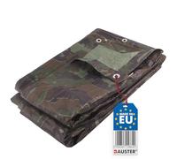 BAUSTER® Bâche en tissu - 2 x 3 m - 6 m² - Couleur camouflage - 80 g/m² - Bâche de protection - Bâche de chantier imperméable - Avec œillets renforcés - Indéchirable - 6 tailles