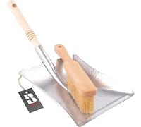 BAUSTER® Balai avec pelle à balayette et pelle en métal galvanisé avec manche en bois robuste