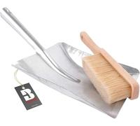 BAUSTER® Balai avec pelle à balayette et pelle en métal galvanisé, balayette et pelle à cheminée robuste