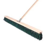 BAUSTER® Balai Industriel 1000 mm Avec Manche de 120 cm - Parfait Pour le Nettoyage des Routes et Trottoirs - Balai de Salle à Manger, Jardin - En Bois