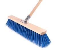 BAUSTER® Balai Industriel 600 mm Avec Manche de 120 cm - Parfait Pour le Nettoyage des Routes et des Trottoirs - Différentes Tailles - En Bois