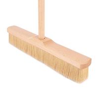 BAUSTER® Balai robuste de 300 mm avec manche de 120 cm en poils naturels - Balai industriel - Balai d'intérieur - Balai de jardin pour routes et allées