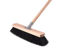 BAUSTER® Balai robuste de 400 mm - Avec manche de 120 cm - Balai de rue - Balai industriel - Balai de jardin - Pour routes et trottoirs - Balai d'intérieur - Balai d'extérieur