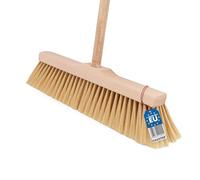 BAUSTER® Balai robuste de 400 mm avec manche de 120 cm en poils naturels - Balai industriel - Balai d'intérieur - Balai de jardin pour routes et allées