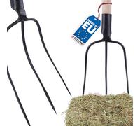 Bauster® Fourche à foin, fourche à fumier, fourche 3 dents pour jardin avec manche 115cm, fourche pour écurie, ferme en acier de haute qualité, fourche à fumier robuste pour le jardinier et