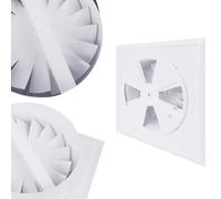 BAUSTER® Grille d'aération ⌀ 110 mm avec ventilateur - Grille métallique revêtue par pulvérisation - Grille solide pour salle de bains et cuisines - Ventilation suffisante