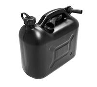 BAUSTER® Jerrican à essence robuste en plastique 10 l avec entonnoir Noir