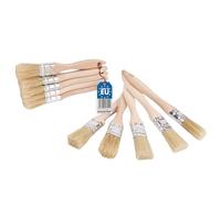 Bauster® Lot de 10 pinceaux 36 mm avec manche en bois - Pinceaux plats de toutes tailles - Pinceaux pour bois - Pinceaux pour peinture, vernis, peinture acrylique - Poils résistants et lavables