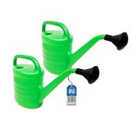 BAUSTER® Lot de 2 arrosoir de jardin en plastique de 2,5 l pour la maison, l'arrosage des fleurs avec douchette, serre pour l'intérieur et l'extérieur, arrosage fonctionnel, vert