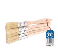 BAUSTER® Lot de 5 pinceaux plats de 20 mm avec manche en bois - Toutes les tailles - Pour peinture acrylique - Poils résistants à la déchirure - Lavables - Accessoires universels pour travaux de