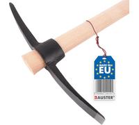 Bauster® Pioche pointue avec manche en bois, équipée des deux côtés, pioche combinée pour ameublir les sols durs, binette de jardin utile pour briser les murs, pioche (2,5 kg)