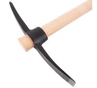 Bauster® Pioche pointue avec manche en bois, équipée des deux côtés, pioche combinée pour ameublir les sols durs, binette de jardin utile pour briser les murs, pioche (1,5 kg)