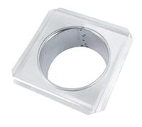 BAUSTER Plaque de base pour hotte de cheminée - Rosace galvanisée argentée - Couvercle mural en métal Ø 120 mm - Couvercle rond pour cheminée, ventilation et chauffage - Inoxydable, stable et facile à