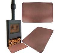 BAUSTER® Plaque de sol de cheminée en métal - Protection contre la chaleur pour cheminée et poêle - Revêtement en poudre - Noir, graphite ou cuivre - 80 x 49 / 50 x 60 / 60 x 80 cm - Plaque