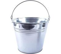 Bauster® Seau en zinc robuste 5 L - Seau à cendres avec poignée simple - Seau d'eau, accessoire idéal pour cheminée, pour jardin, mortier, outils de construction, déchets de cuisine, poubelle de