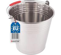 BAUSTER® seau robuste 5-16 L en acier inoxydable industriel, poignée simple, jardin, mortier, construction